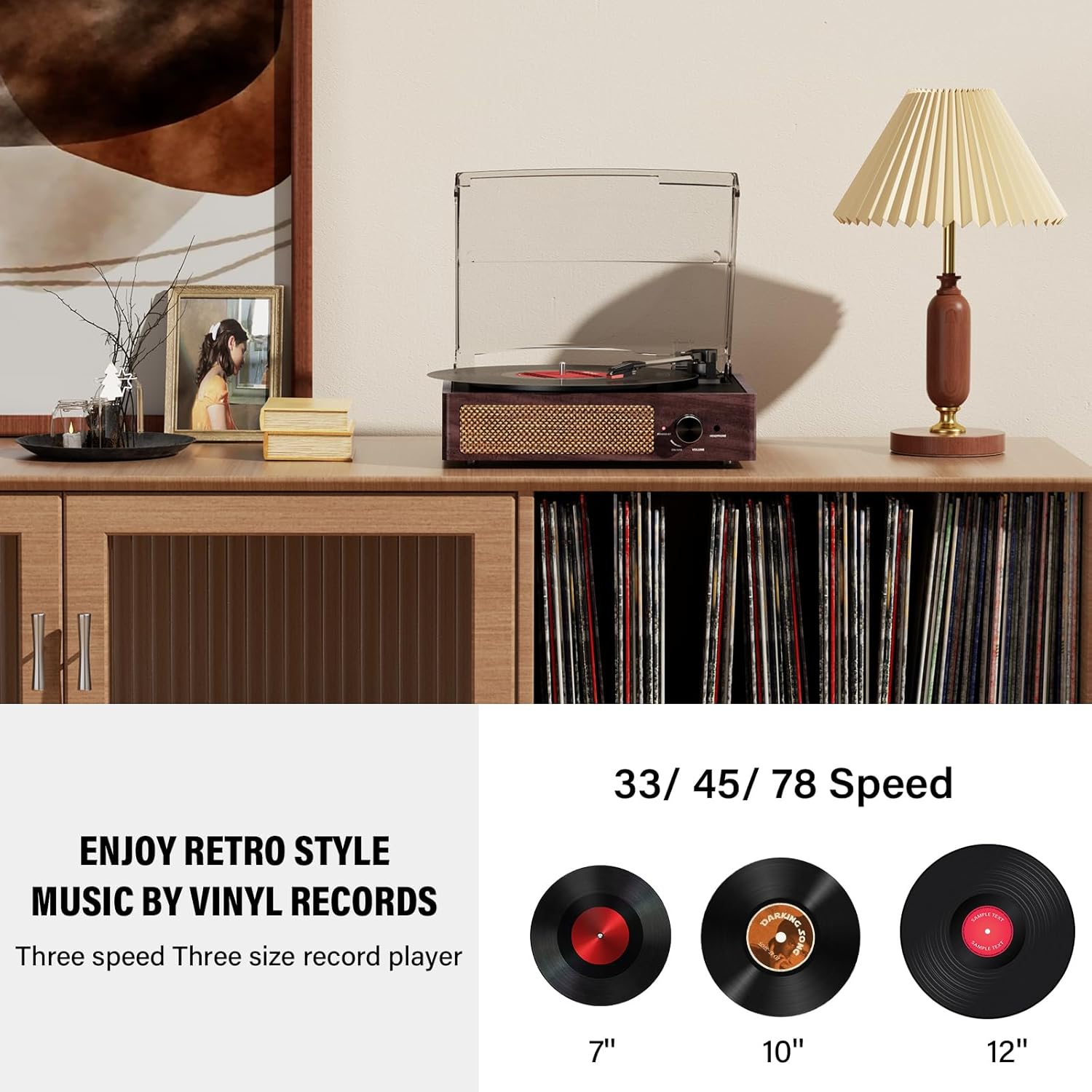 3 Speed Vinyl Record Turntable - Image 4
